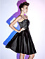  A-line Spaghetti Straps Knee-length Satin Cocktail Dress