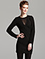  TS Mesh Deep V Sheath Dress