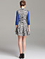  TS Printed Pleated Cowl Neck Dress