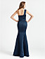  Trumpet/ Mermaid One Shoulder Floor-length Satin Bridesmaid Dress