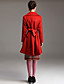  TS Ruffle Lapel Wool Blend Pea Coat