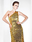 Sequined Trumpet/ Mermaid One Shoulder Sweep/ Brush Train Evening Dress inspired by Elizabeth Banks