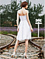  A-line Strapless Knee-length Satin Wedding Dress