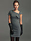  TS Vintage Style Asymmetrical Wool Blend Sheath Dress