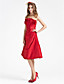  A-line Princess Strapless Knee-length Taffeta Bridesmaid Dress