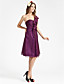  Sheath/ Column Sleeveless One Shoulder Knee-length Chiffon Bridesmaid Dress