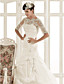  A-line Jewel Chapel Train Taffeta Wedding Dress