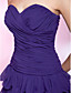  A-line Sweetheart Knee-length Tiered Chiffon Cocktail Dress