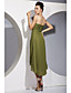  Sheath/ Column Strapless Asymmetrical Chiffon Bridesmaid/ Wedding Party Dress
