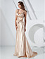  Trumpet/Mermaid V-neck Sweep/Brush Train Charmeuse Evening Dress