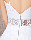  A-line V-neck Cathedral Train Lace Taffeta Wedding Dress
