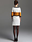 TS Color Block Wool Blended Dress