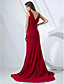  Sheath/Column Cowl Sweep/Brush Train Chiffon Evening Dress
