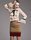  TS Tri Color Long Wool Blended Skirt