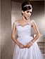  A-line Scoop Sweep/Brush Train Lace Tulle Wedding Dress