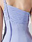  A-line One Shoulder Floor-length Chiffon Evening Dress
