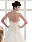  A-line Sweetheart Chapel Train Satin Wedding Dress