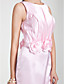  Sheath/ Column Jewel Knee-length Stretch Satin Bridesmaid Dress