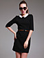  TS Simplicity White Lapel Elastic Dress