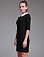  TS Simplicity White Lapel Elastic Dress