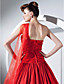 Ball Gown One Shoulder Floor-length Taffeta Prom Dress