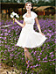  A-line Halter Short/Mini Taffeta Chiffon Lace Wedding Dress