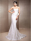  Trumpet/Mermaid Strapless Court Train Taffeta Wedding Dress