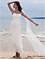  Sheath/ Column Sweetheart Ankle-length Chiffon Wedding Dress With A Wrap