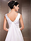  A-line V-neck Sweep/Brush Train Satin Wedding Dress