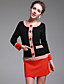  TS Round Neck Color block Button Dress