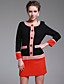  TS Round Neck Color block Button Dress