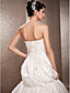  A-line Strapless Chapel Train  Taffeta Wedding Dress