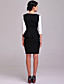  ts eenvoud contrast 3/4 mouw schede jurk