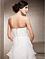  Sheath/Column Strapless Court Train Organza Wedding Dress