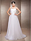  A-line Tulle Wedding Dress With Straps And Sweep/Brush Train