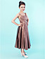  A-line Tea-length Satin Junior Bridesmaid Dress With Straps