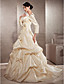  A-line Off-the-shoulder Court Train Taffeta Wedding Dress