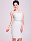  TS Yarn Organza Bow Sheath Dress