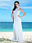  Sheath/Column Halter Neckline Floor-length Chiffon Wedding Dress