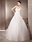  A-line Strapless Chapel Train Organza And Lace Wedding Dress