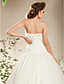  Ball Gown Strapless Sweep/Brush Train Organza Wedding Dress