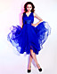  A-line V-neck Knee-length Chiffon Cocktail Dress
