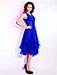  A-line V-neck Knee-length Chiffon Cocktail Dress