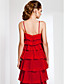  Sheath/Column Spaghetti Strap Chiffon And Lace Evening Dress
