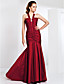  Trumpet / Mermaid Straps Sweep / Brush Train Taffeta Evening Dress