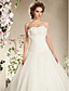  Ball Gown Strapless Sweep/Brush Train Organza Wedding Dress