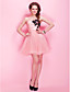  A-line Spaghetti Straps Short / Mini Taffeta Tulle Cocktail Dress