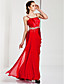  Sheath/ Column Spaghetti Straps Floor-length Charmeuse Chiffon Evening Dress