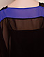  ts cor bloco camisa de tule longa