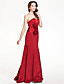  Trumpet/Mermaid Sweetheart Floor-length Satin Bridesmaid Dress With Flower(s)